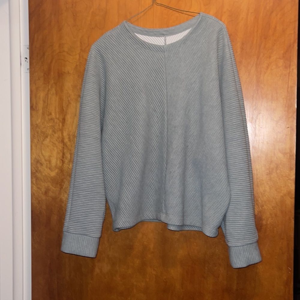 Greenish Gray Color Ribbed Top Soft